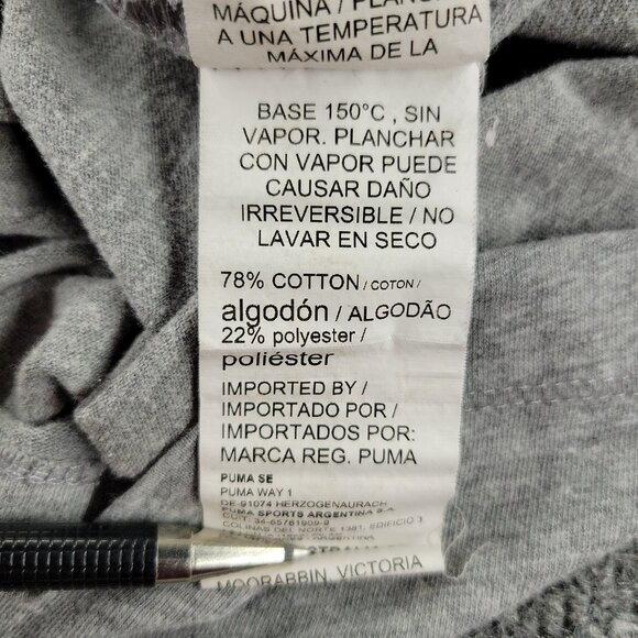 Puma Shirt Men Small Gray Logo Graphic Tee Crew Neck Short Sleeve Pullover Adult - Picture 15 of 15